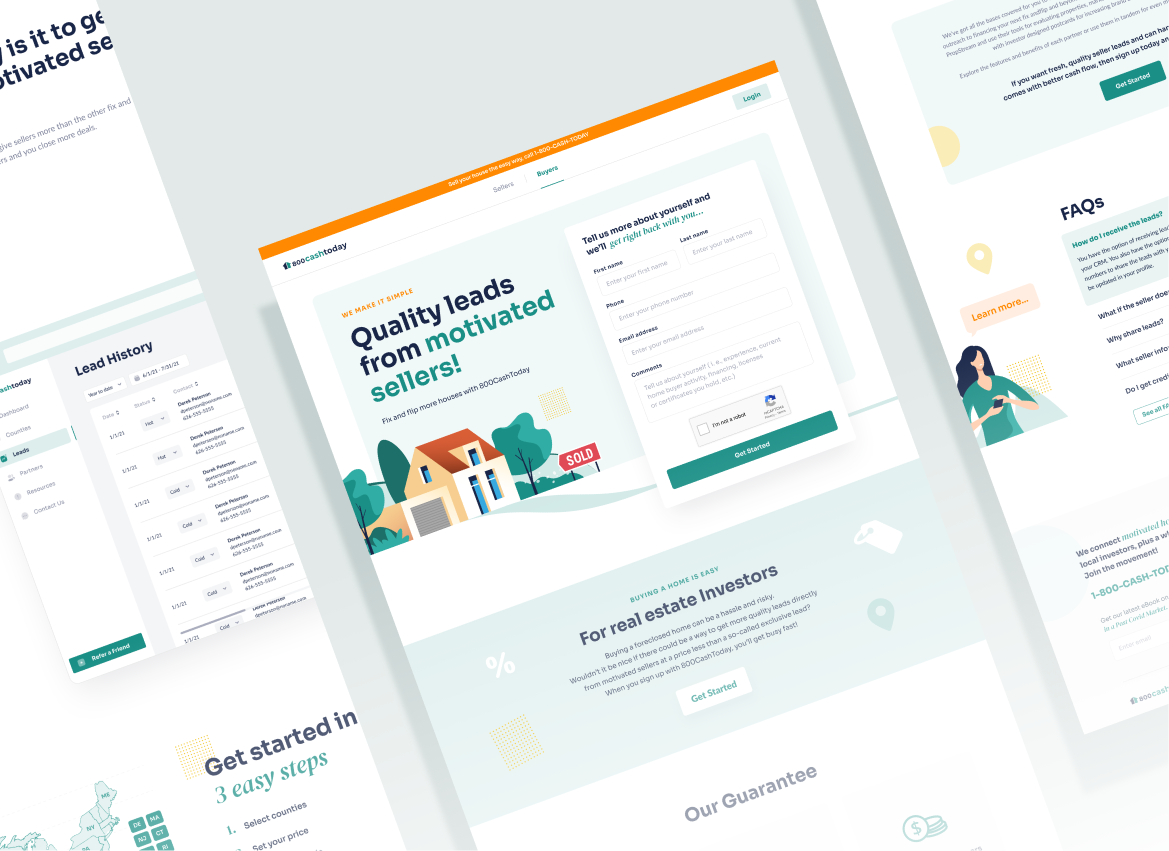 800 Cash Today website and web application before and after redesign.
