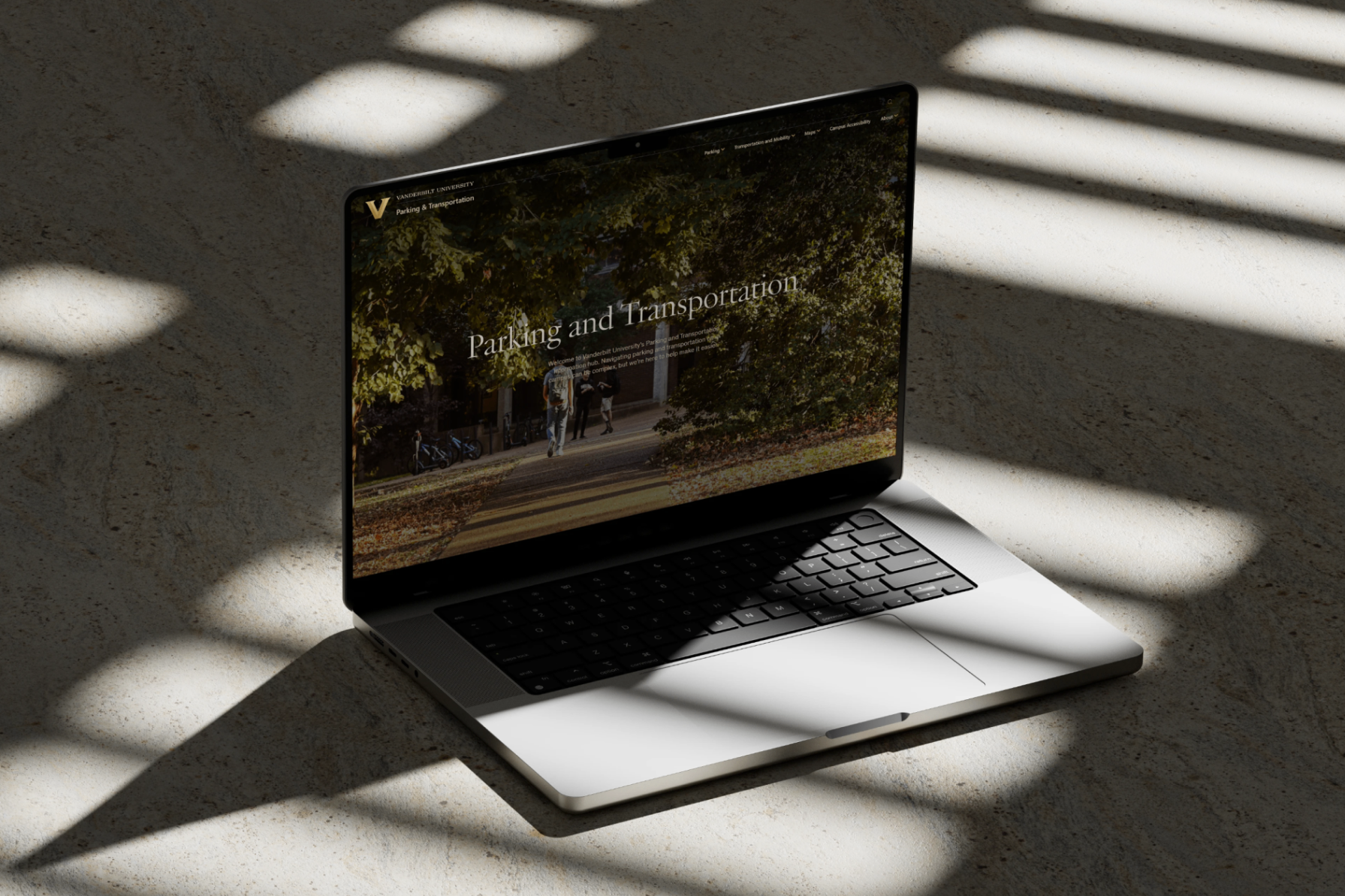 Vanderbilt Parking and Transportation website before and after redesign by Oak Theory.
